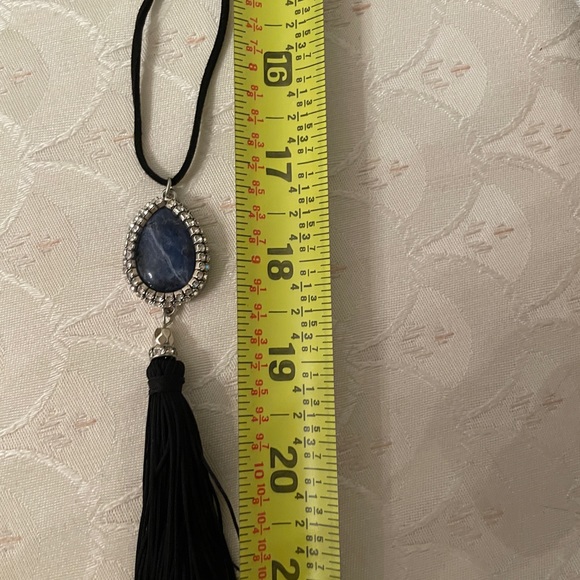 White House Black market long cord tassel necklace Bluestone. $12 - Picture 4 of 5